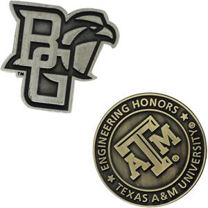 [DSANT4] Diestruck Antiqued Lapel Pins - 1 1/4" W x 1 1/4" H