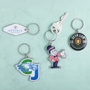 Custom Die Cast Keychain w/Offset Print & Epoxy Dome - 1 Side Imprint