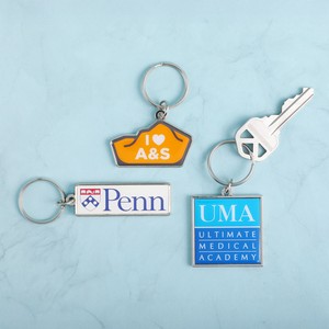 [DSKYPR2] Custom Die Cast Keychain w/Offset Print & Epoxy Dome - 2 Side Imprint