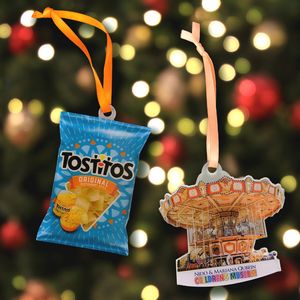 Offset Print Custom Ornament On Stainless Steel With Epoxy Dome - 1 sided 2"