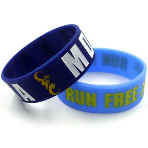 [SBRDBC25] Debossed & Color Filled Silicone Bracelets - 25mm