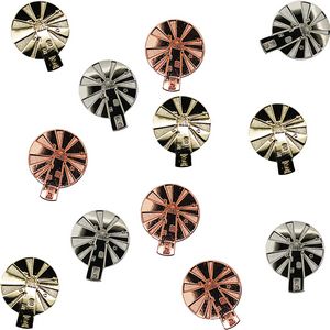 [SDBLC1] Diestruck Sandblasted Lapel Pins - Copper/Brass 1/2" W x 1/2" H