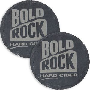 [SLCOAR2] Custom Slate Coaster - 2 Piece Set Round