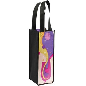 [TB1WI1] Laminated Full Color Wine Bottle Tote