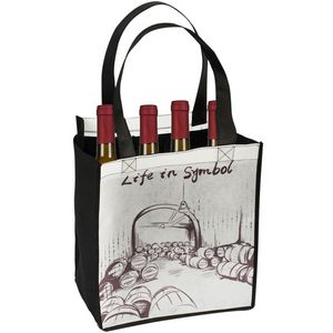 [TB1WI6] Laminated Full Color 6 Bottle Wine Tote