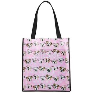 [TBPET12813] 100 GSM PET Tote Bag with Black Gusset & Handles: 13" x 13" x 8"