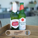Wood Bottle Opener - Slim Profile with Integrated Metal Jaw