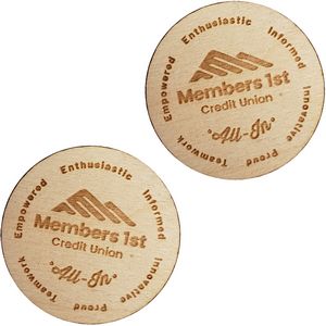 [WDPIN2] Wood Lapel Pins - 1" W x 1" H