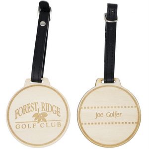 [WGBT25] Wood Golf Bag Tags - 2 1/2" H x 2 1/2" W