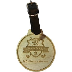 [WGBT3] Wood Golf Bag Tags - 3" H x 3" W