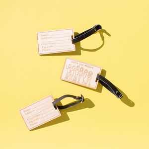 [WLT3] Wood Luggage Tags - 3" W x 3" H