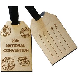 [WLT4] Wood Luggage Tags - 4" W x 4" H