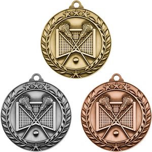 Stock Small Academic & Sports Laurel Medals - Lacrosse