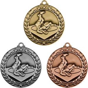 Stock Small Academic & Sports Laurel Medals - Wrestling