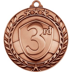 Stock Small Academic & Sports Laurel Medals - 3rd Place