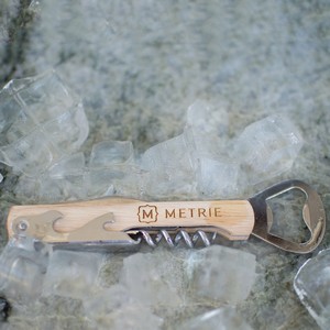 [WDBO6] Wood Bottle Opener: Bottle Opener/Corkscrew Combo: Bottle Opener/Corkscrew Combo