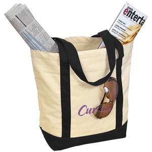 Two-Tone 10 oz Cotton Canvas Tote Bag