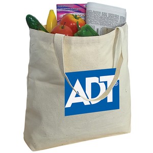 [E2000] 10 oz Cotton Canvas Tote Bag: 18" W x 15.5" H x 4" D: 18" W x 15.5" H x 4" D
