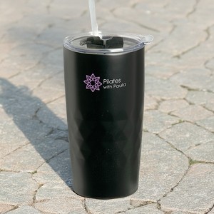 [DA9612] Montego 600 Ml. (20 Fl. Oz.) Double Walled Travel Tumbler With Straw