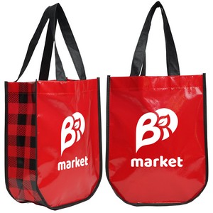 [TO4512] Lumberjack Plaid Laminated Fashion Tote