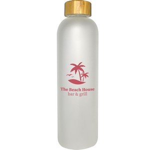[WB9706] Canton 1000 ml. (33.8 fl. oz.) Glass Bottle With Bamboo Lid