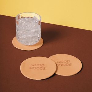 [0040-LH-DB] Leather Coaster