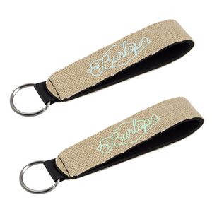 [0635-3B-1C] Burlap-Neoprene Wrist Strap Key Holder