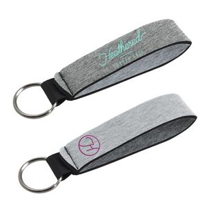[0635-3H-1C] Heathered Jersey Knit-Neoprene Wrist Strap Key Holder