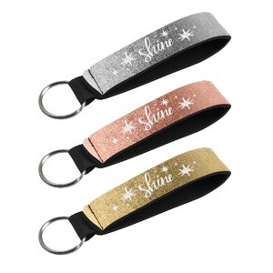 [0635-3L-1C] Metallic Neoprene Wrist Strap Key Holder