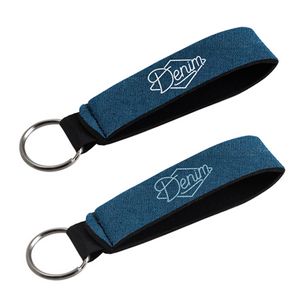 [0635-3U-1C] Denim-Neoprene Wrist Strap Key Holder