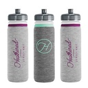 22 Oz. Van Metro Heathered Jersey Knit Sport Bottle w/Sleeve & Push-Pull Lid