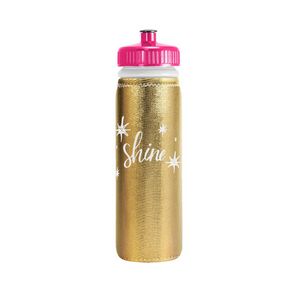 [0804-3L-PP-1C] 22 Oz. Van Metro Metallic Sport Bottle w/Sleeve & Push-Pull Lid