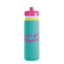 22 Oz. Van Metro 4CP Sport Bottle w/Sleeve & Push-Pull Lid