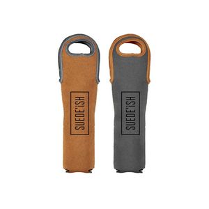 [1029-3S-1C] 750 Ml Suede-ish-Neoprene Single Wine Tote