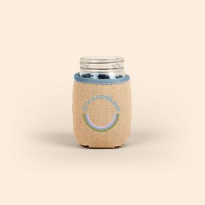 [1157-3B-1C] Jar Kaddy - Burlap w/Bias Trim