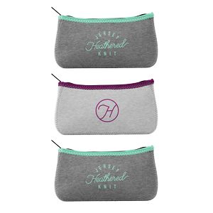 Large Heathered Jersey Knit Canoe Pouch