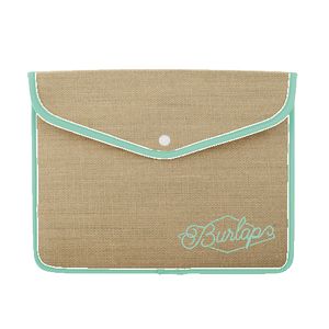 [1673-3B] 11" Macbook Air®/Macbook Pro® Burlap Snapfolio