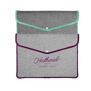 [1673-3H] 11" Macbook Air®/Macbook Pro® Heathered Jersey Knit Snapfolio