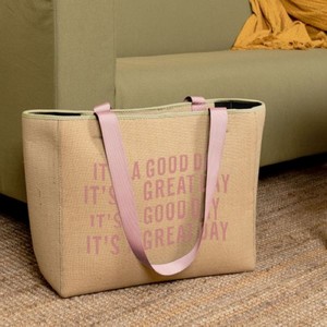 [2080-3B-1C] Large Burlap Neoprene All Day Tote