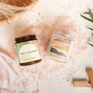 [3001-4CP] Glass Jar Candle w/Lid - Label