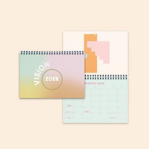 [3604-CG] Calendar - Small - Horizontal - Text Weight With Color Guts