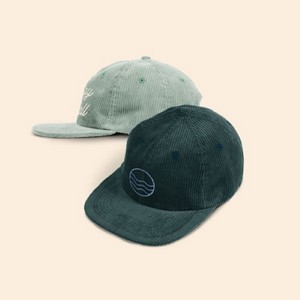 [4A00-CR-EMB] 6-Panel Hat - Flat Brim - Unstructured - Corduroy