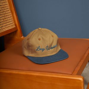 [4A00-CT-EMB] 6-Panel Hat - Flat Brim - Unstructured - Cotton Twill