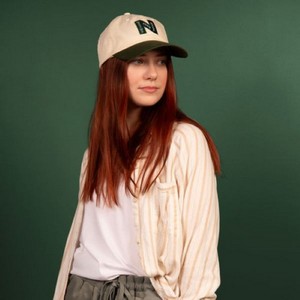 [4A10-CT-EMB] 6-Panel Hat - Curved Brim - Unstructured - Cotton Twill