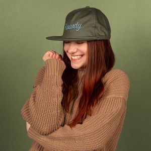 [4C00-CT-EMB] 5-Panel Hat - Flat Brim - Unstructured - Cotton Twill
