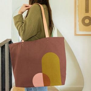 [5011-CL-1C] Daily Grind Super Size- Colored Canvas With Leather Handles