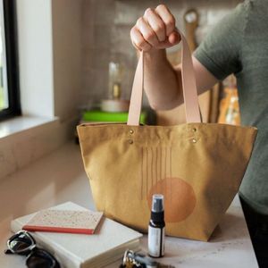 [5023-CL] Dumpling - Colored Canvas With Leather Handles