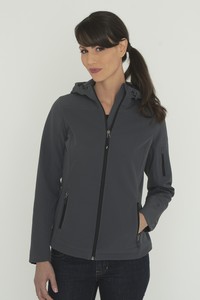 [L7605] Coal Harbour® Everyday Hooded Water Repellent Stretch Soft Shell Ladies' Jacket