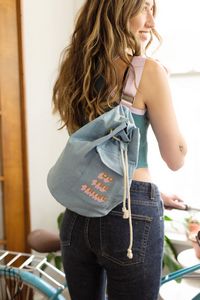 [5051-CC-1C] Bucket Sling Bag - Colored Canvas and Denim