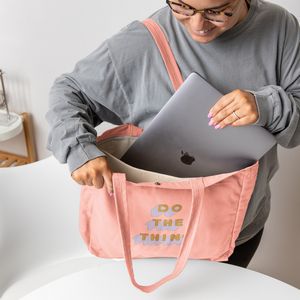 [5053-CC-1C] Colored Canvas Open Laptop Tote